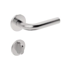 Fechadura ix310 Broca 55 mm Roseta Redonda Inox Escovado Banheiro