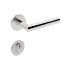 Fechadura ix410 Broca 55 mm Roseta Redonda Inox Escovado Externa