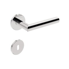 Fechadura ix410 Broca 55 mm Roseta Redonda Inox Polido Interna