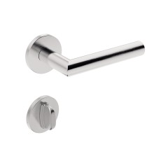 Fechadura ix410 Broca 55 mm Roseta Redonda Inox Escovado Banheiro
