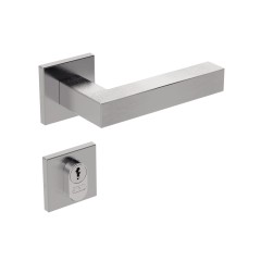 Fechadura ix420 Broca 55 mm Roseta Quadrada 2 Inox Escovado Externa