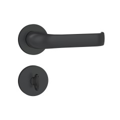 Fechadura 823/37 Roseta Redonda WC-Banheiro Preto Fosco