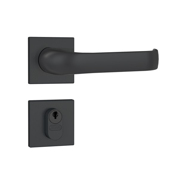 Fechadura 803/37 Roseta Quadrada 1 Externa Preto Fosco