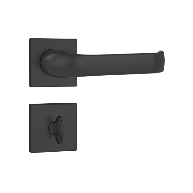 Fechadura 823/37 Roseta Quadrada 1 WC-Banheiro Preto Fosco