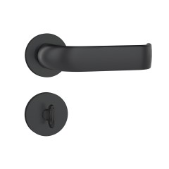 Fechadura 823/39 Roseta Redonda WC-Banheiro Preto Fosco
