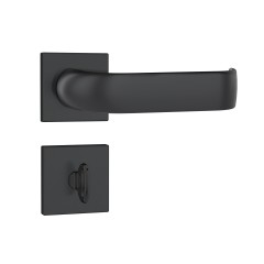 Fechadura 823/39 Roseta Quadrada 1 WC-Banheiro Preto Fosco