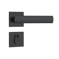 Fechadura 803/35 Roseta Quadrada 1 Gorje Externa Preto Fosco