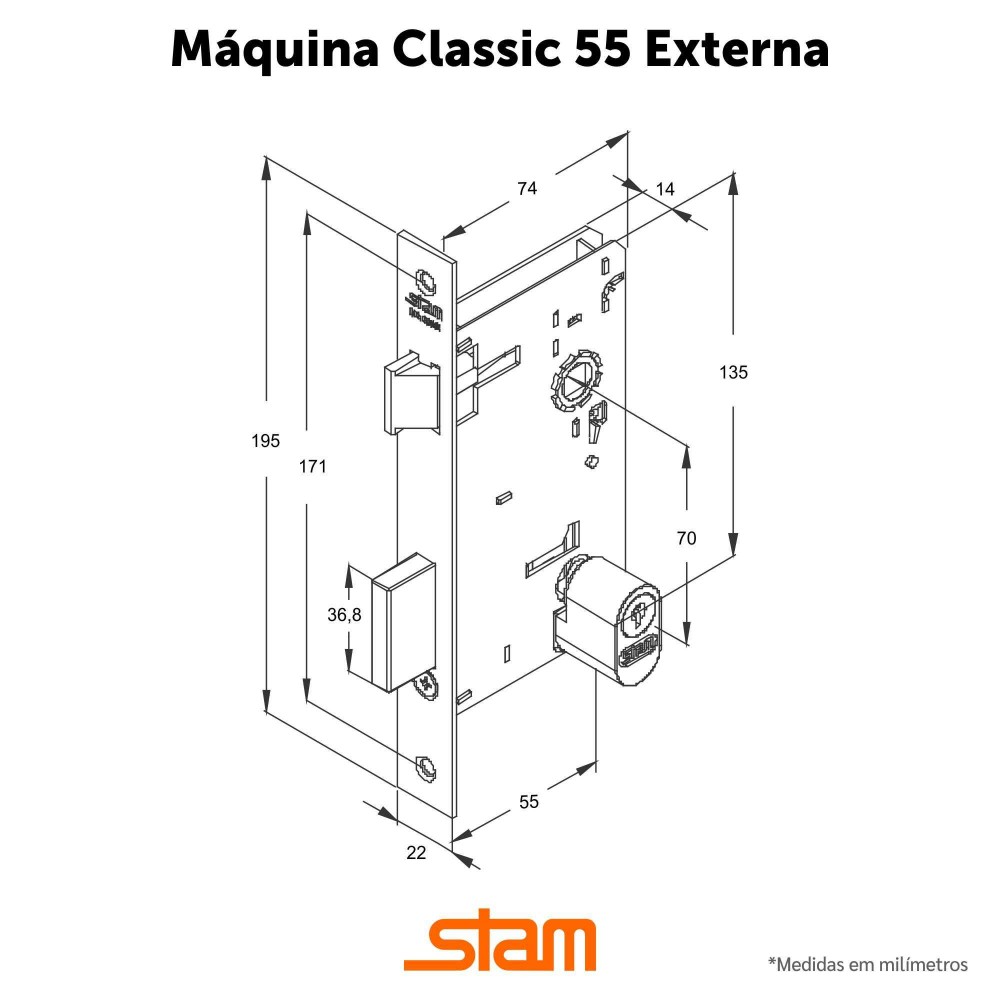 Fechadura 1601/35 Externa Antique E-Coat - LOJA STAM