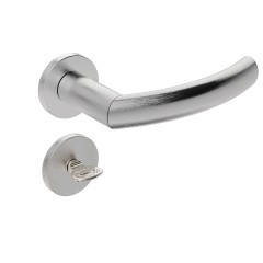 Fechadura 823/IX40 Testa Redonda Roseta Redonda Banheiro Inox Escovado
