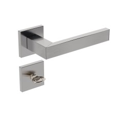 Fechadura 823/IX60 Roseta Quadrada 1 Banheiro Inox Escovado