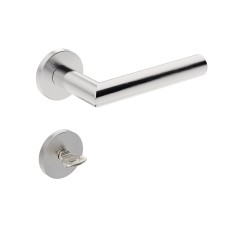Fechadura 823/IX410 Roseta Redonda Banheiro Inox Escovado