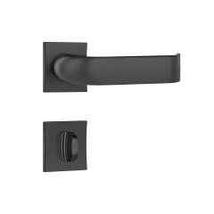 Fechadura Classic 55mm 3900 Roseta Quadrada Banheiro Black