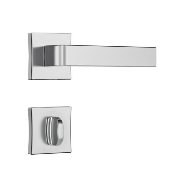 Fechadura Classic 55 3800 Roseta Quadrada Banheiro Cromado