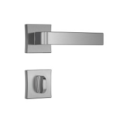 Fechadura Classic 55mm 3800 Roseta Quadrada Banheiro Cromo Escovado