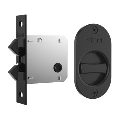 Fechadura 1006S WC Espelho Oval Preto Fosco