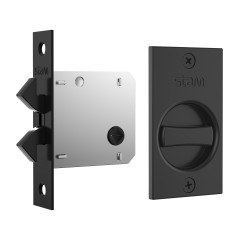 Fechadura 1006S WC Espelho Retangular Preto Fosco