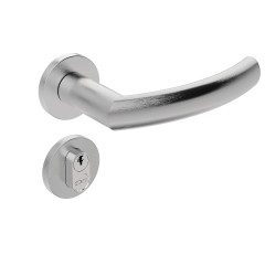 Fechadura 803/IX40 Testa Redonda Aba Longa Roseta Redonda Inox