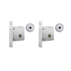 Fechadura 1004 Par Roseta Redonda Inox Escovado Enc