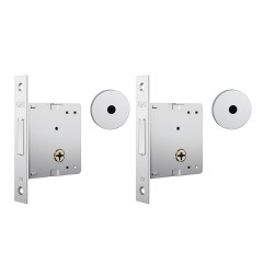 Fechadura 1002 Par Roseta Redonda Inox Enc