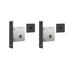 Fechadura 1004 Par Roseta Quadrada 1 Tetra Externa Preto Fosco Enc