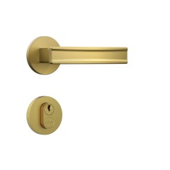 Fechadura Classic 3300 40mm Roseta Redonda - Externa Dourado Escovado