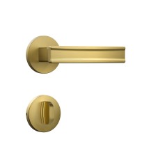 Fechadura Classic 3300 40mm Roseta Redonda - Banheiro Dourado Escovado