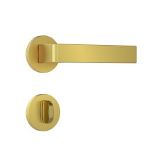 Fechadura Classic 3800 40mm Roseta Redonda - Banheiro Dourado Escovado
