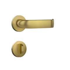 Fechadura Classic 3900 40mm Roseta Redonda - Banheiro Dourado Escovado