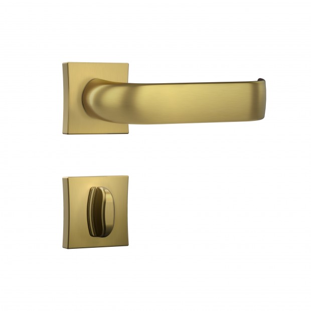 Fechadura Classic 3900 55mm Roseta Quadrada - Banheiro Dourado Escovado