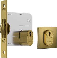 Kit 1005/1007 Buz 85 Roseta Quadrada Dourado Escovado