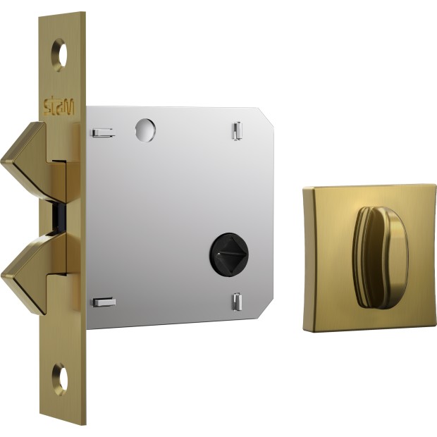 Fechadura 1006S  Banheiro Roseta Quad. Fechadura Classic - Dourado Escovado